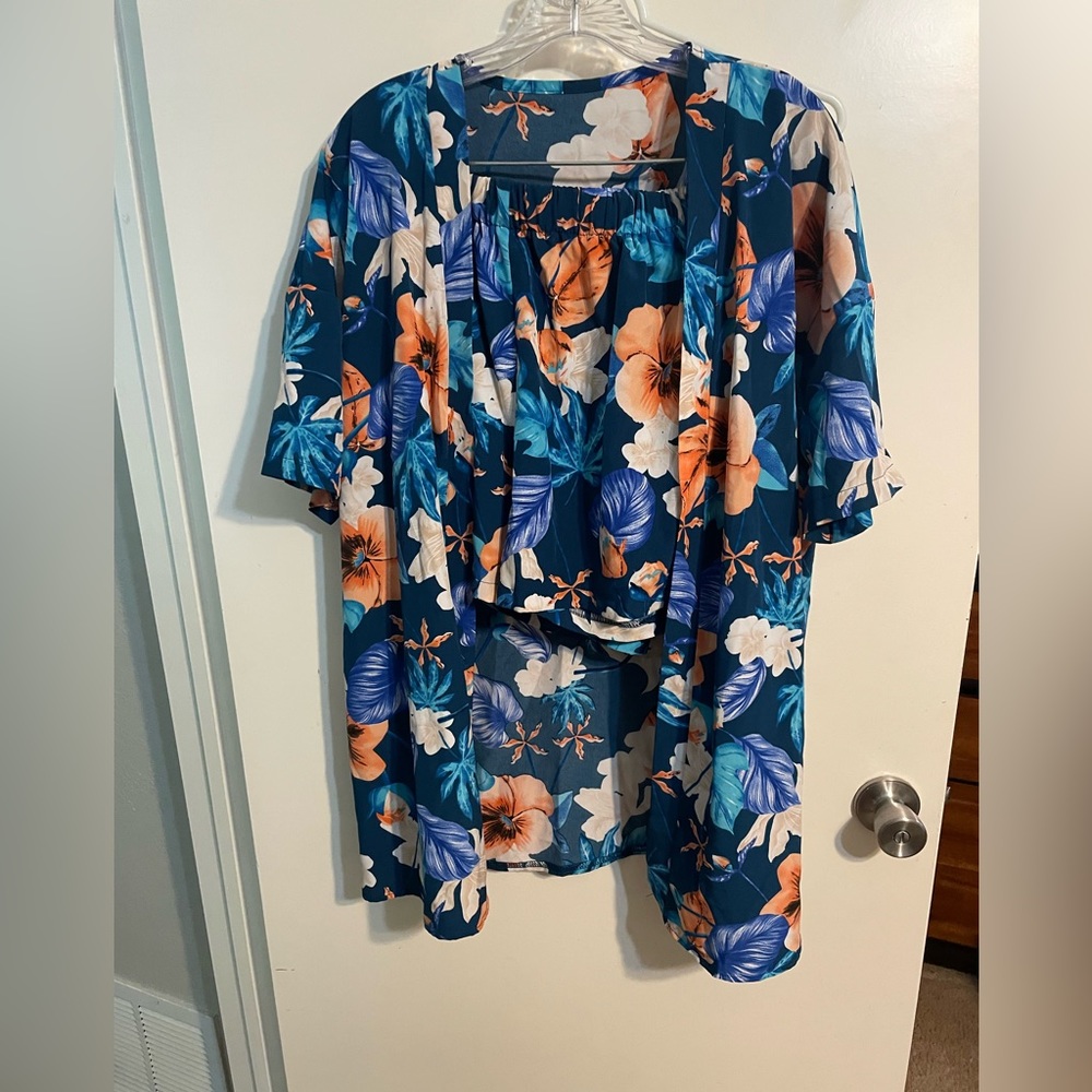 Shein matching shorts and cover up